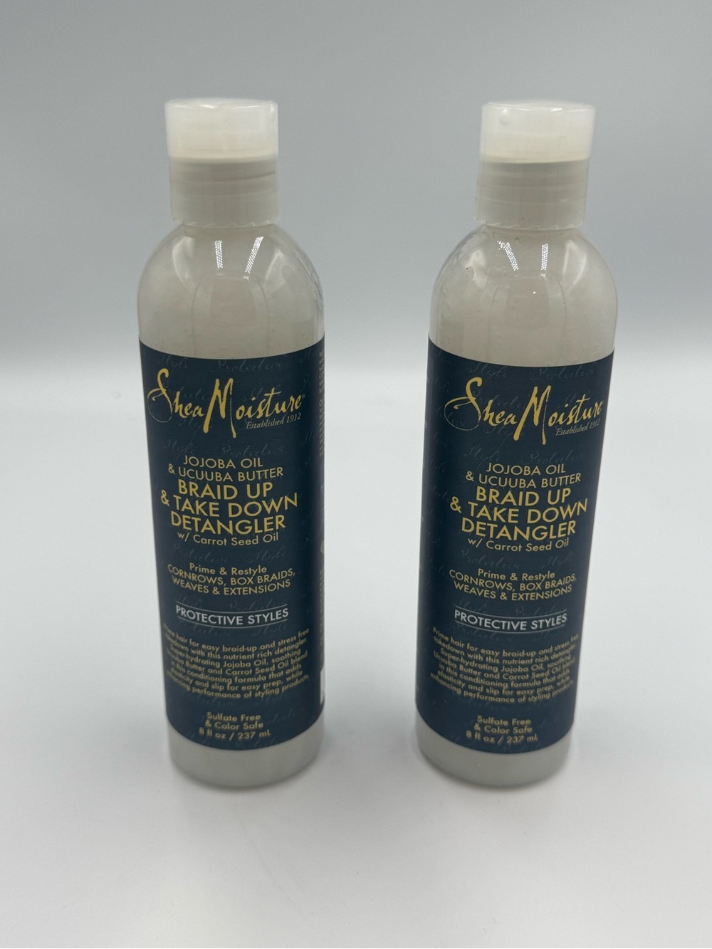 SheaMoisture Jojoba Oil Ucuuba Butter Braid Up Take Down Detangler 8 oz Lot of 2